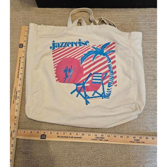 Large Vintage Jazzercise Canvas Tote Bag - Picture 3 of 7
